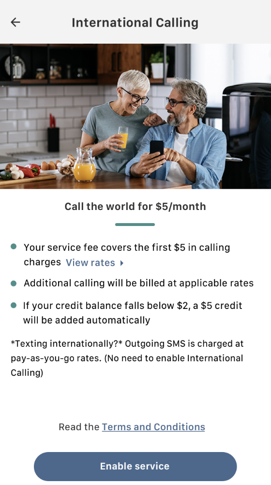 How do I enable International Calling?